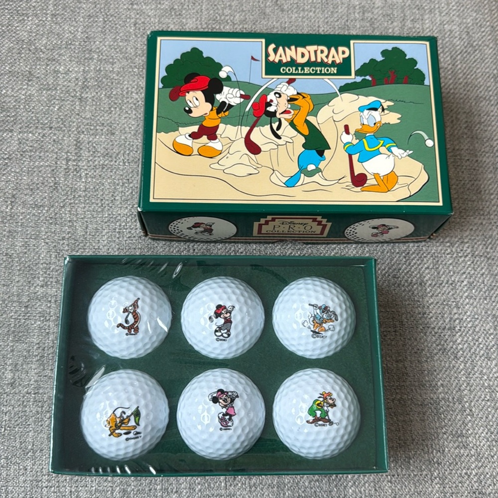 Vintage Disney 6 Golf Balls with different characters original box sealed